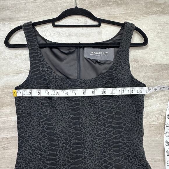 Jay Godfrey Black Snakeskin Fitted Sheath Cocktail Evening Dress 6 Sexy - Picture 5 of 8